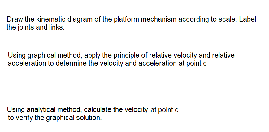 Solved Draw the kinematic diagram of the platform mechanism | Chegg.com