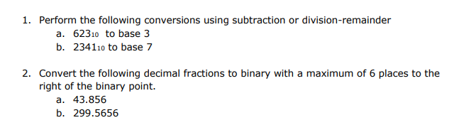 Solved 1. Perform the following conversions using | Chegg.com