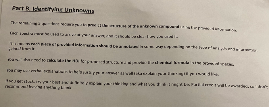 Part B. Identifying Unknowns The remaining 5 | Chegg.com