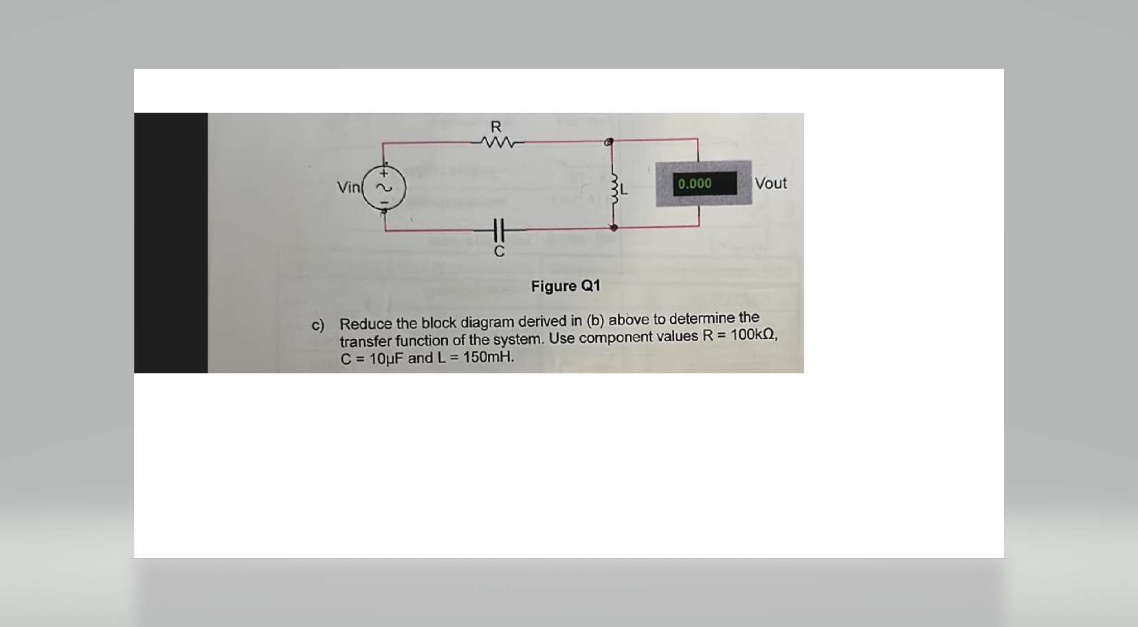 Solved Figure Q1 c) Reduce the block diagram derived in (b) | Chegg.com
