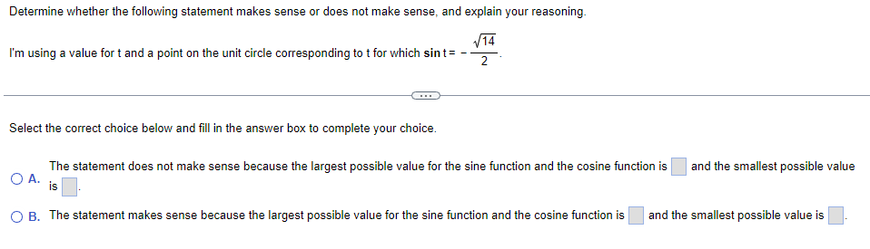 Solved Determine whether the following statement makes sense | Chegg.com