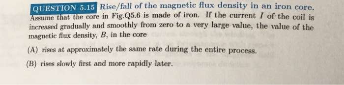 Solved Rise/fall of the magnetic flux density in an iron | Chegg.com