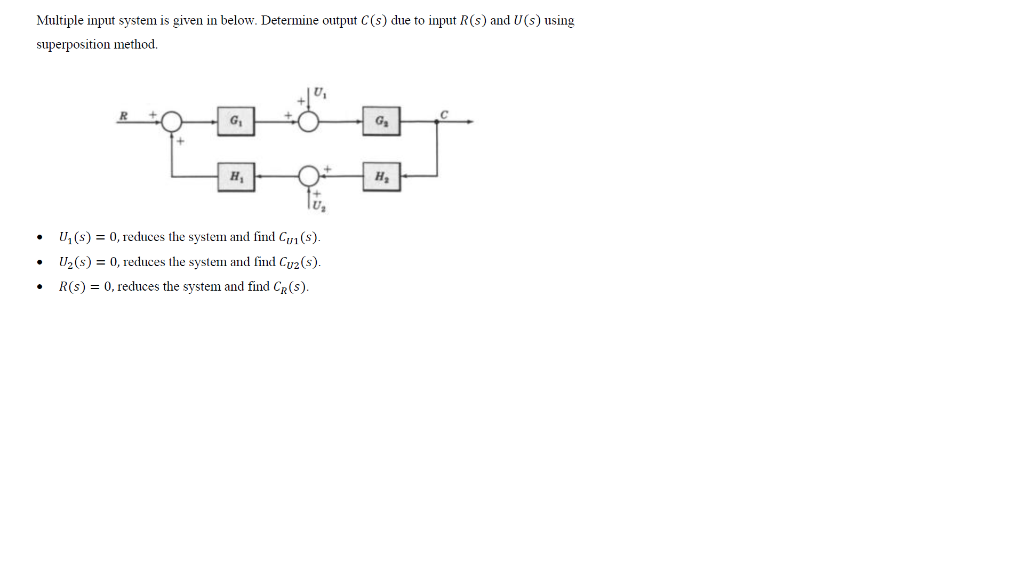 Solved Multiple Input System Is Given In Below. Determine | Chegg.com