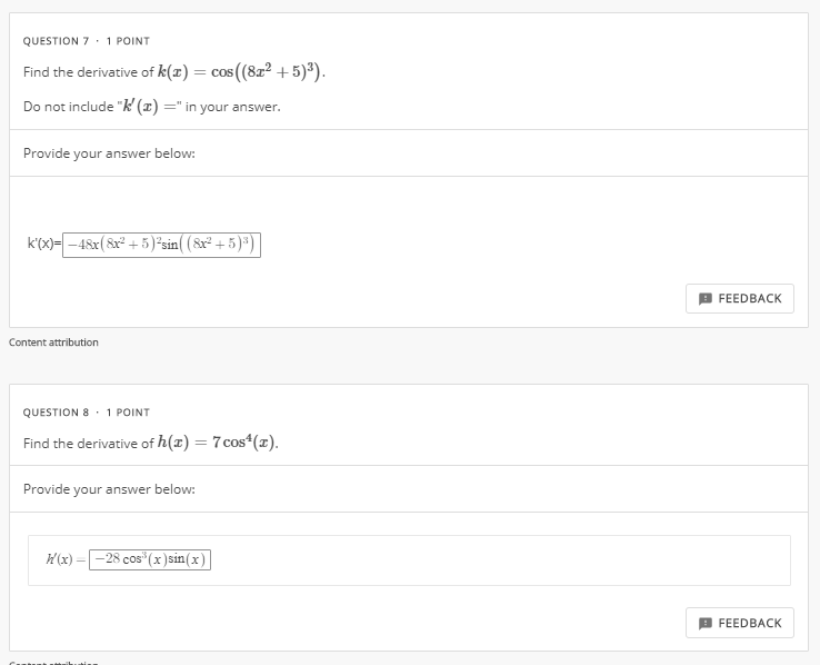 Solved QUESTION 3.1 POINT Find the derivative of Leave your | Chegg.com