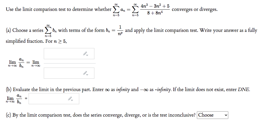 Solved Use The Limit Comparison Test To Determine Whether § | Chegg.com