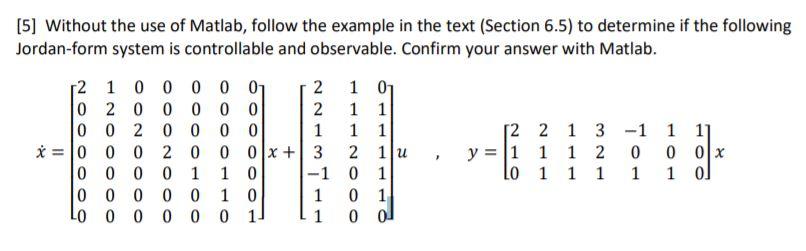 Solved [5] Without the use of Matlab, follow the example in | Chegg.com