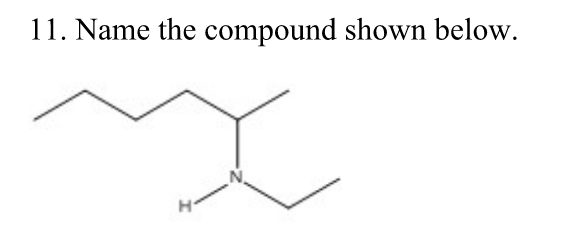 Solved 11 Name The Compound Shown Below H