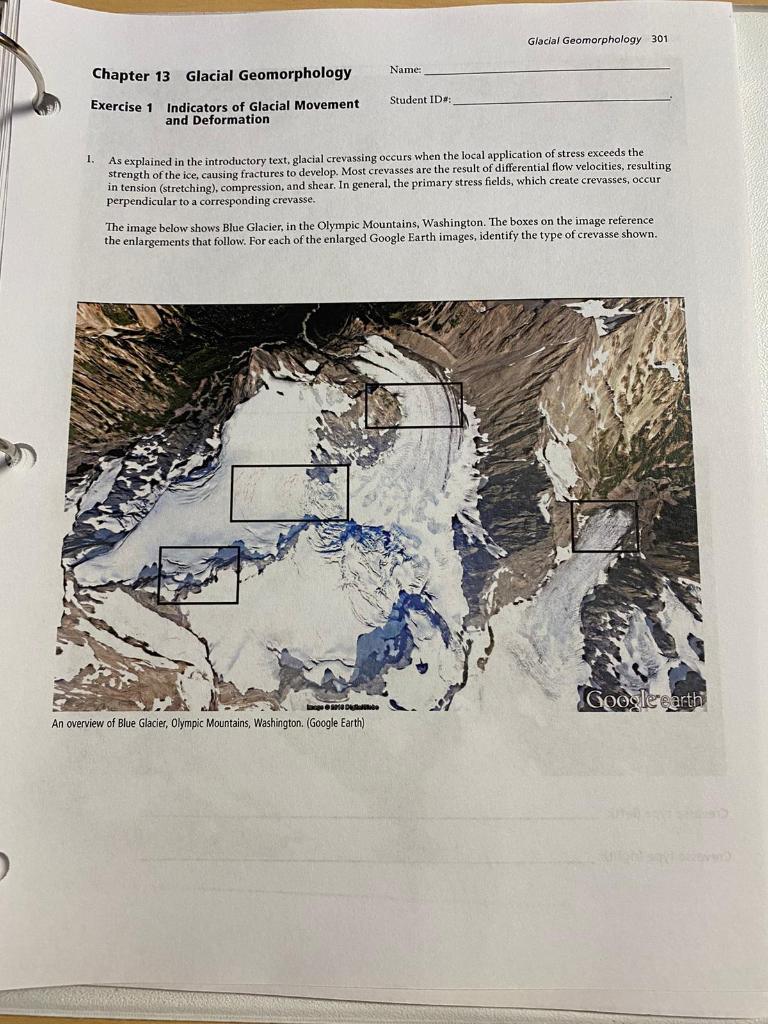 Solved Glacial Geomorphology 301 Name: Chapter 13 Glacial | Chegg.com