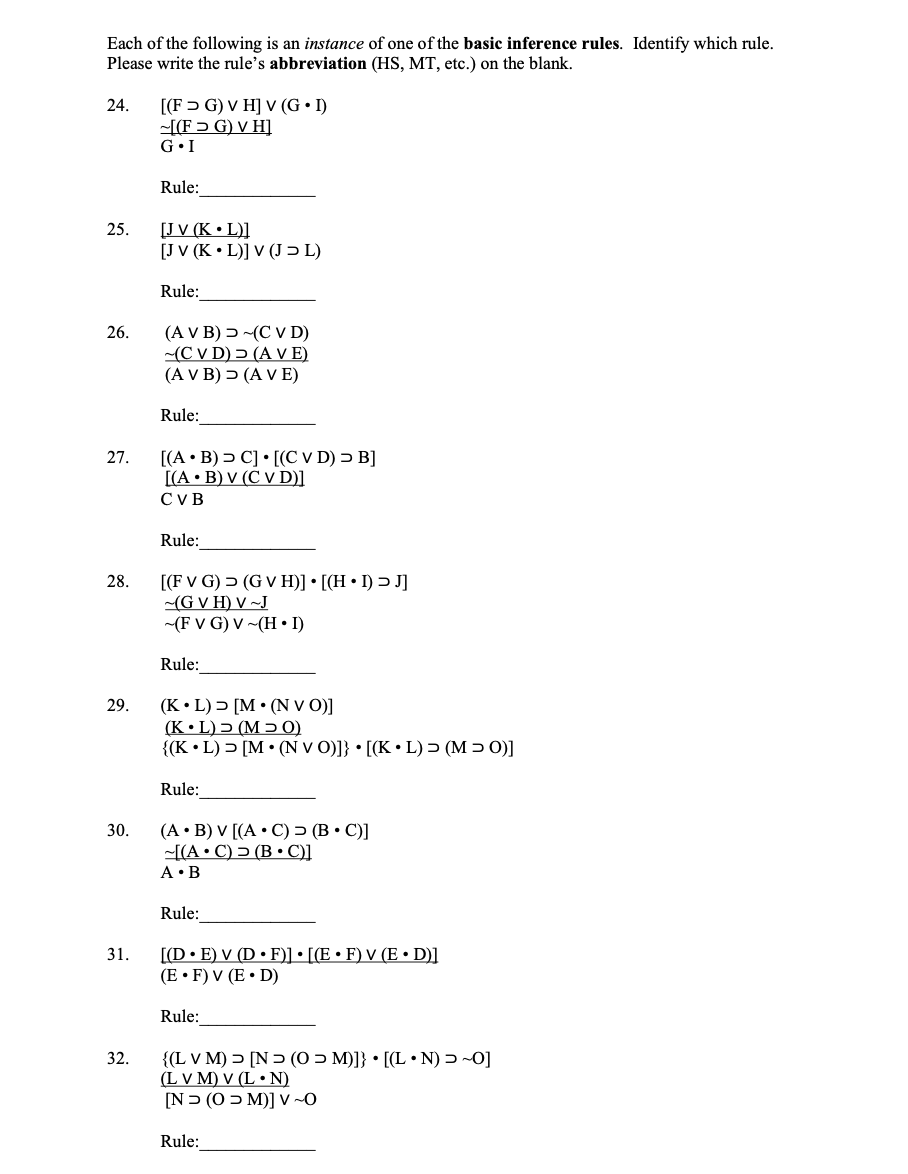 Solved Each of the following is an instance of one of the | Chegg.com