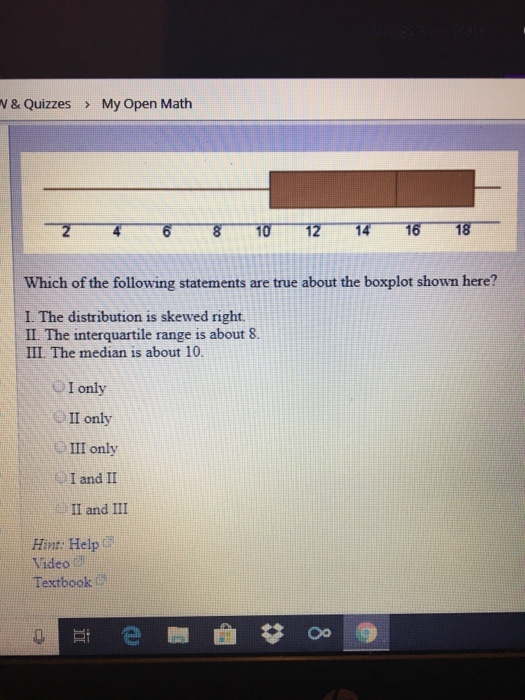 Solved Consider the boxplot below 43 58 61 67 74 a. What