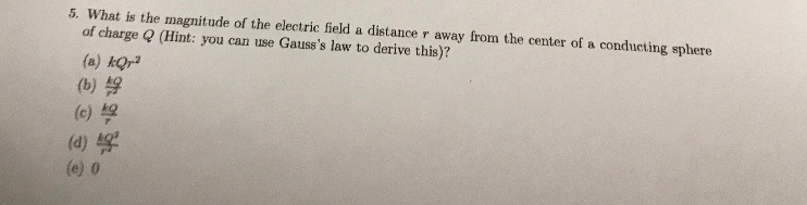 Solved 5. What is the magnitude of the electric field a | Chegg.com