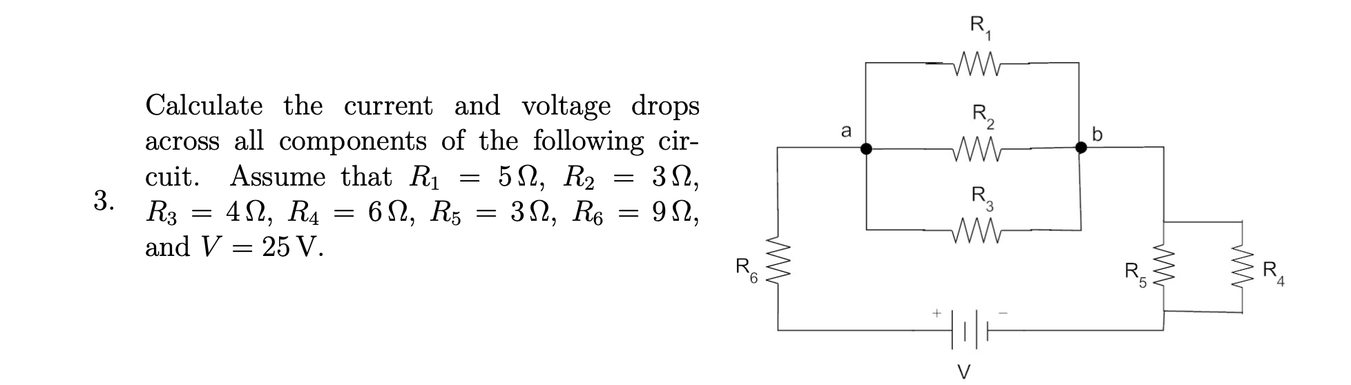 Calculate the current and voltage dropsacross all | Chegg.com