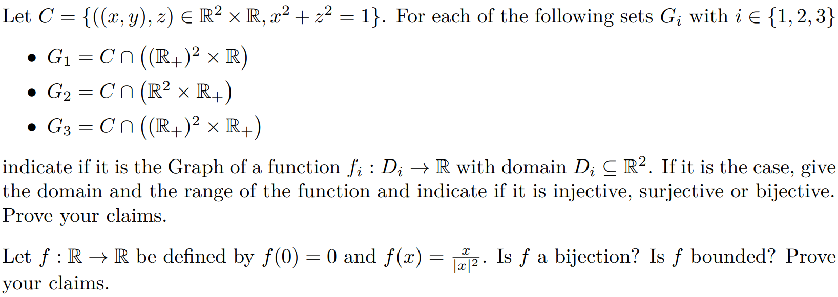 Let C X Y Z E R2 R X2 X2 1 For Each Chegg Com