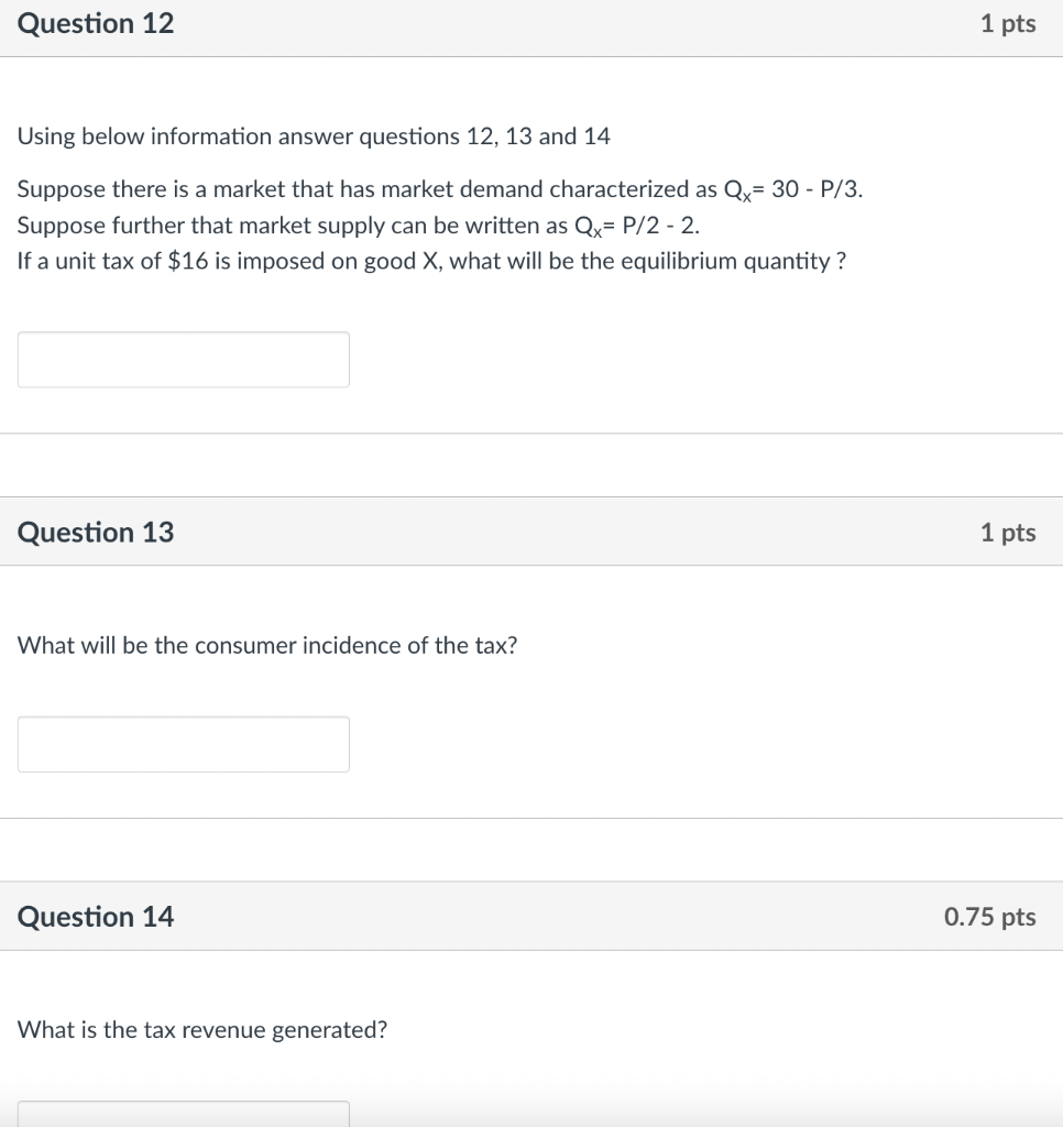 Solved Using below information answer questions 12, 13 and | Chegg.com