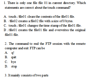 Solved 1. There is only one file file 01 in current | Chegg.com