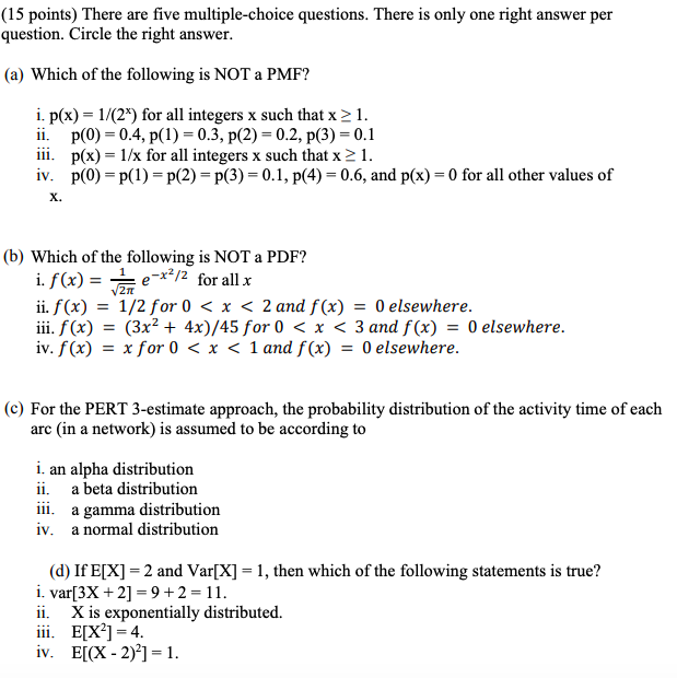 Solved 15 Points There Are Five Multiple Choice Questio Chegg Com