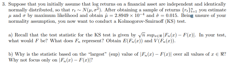 3 Suppose That You Initially Assume That Log Retu Chegg Com