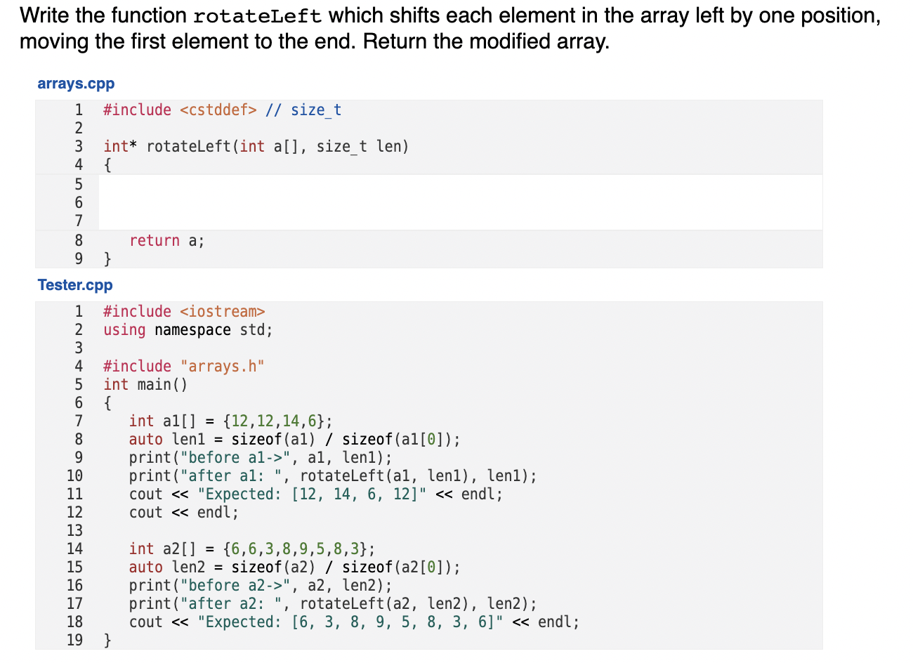 the stuff in grey I can't change. C++ | Chegg.com