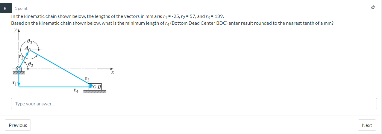 Solved 8 1 Point In The Kinematic Chain Shown Below, The | Chegg.com