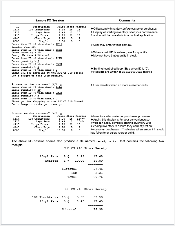 Solved CS 210 Lab 7 Specifications Checkpoint due 1159PM