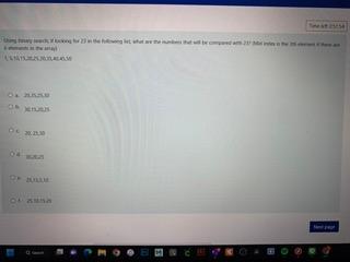 Solved using binary search, if looking for 23 in the | Chegg.com