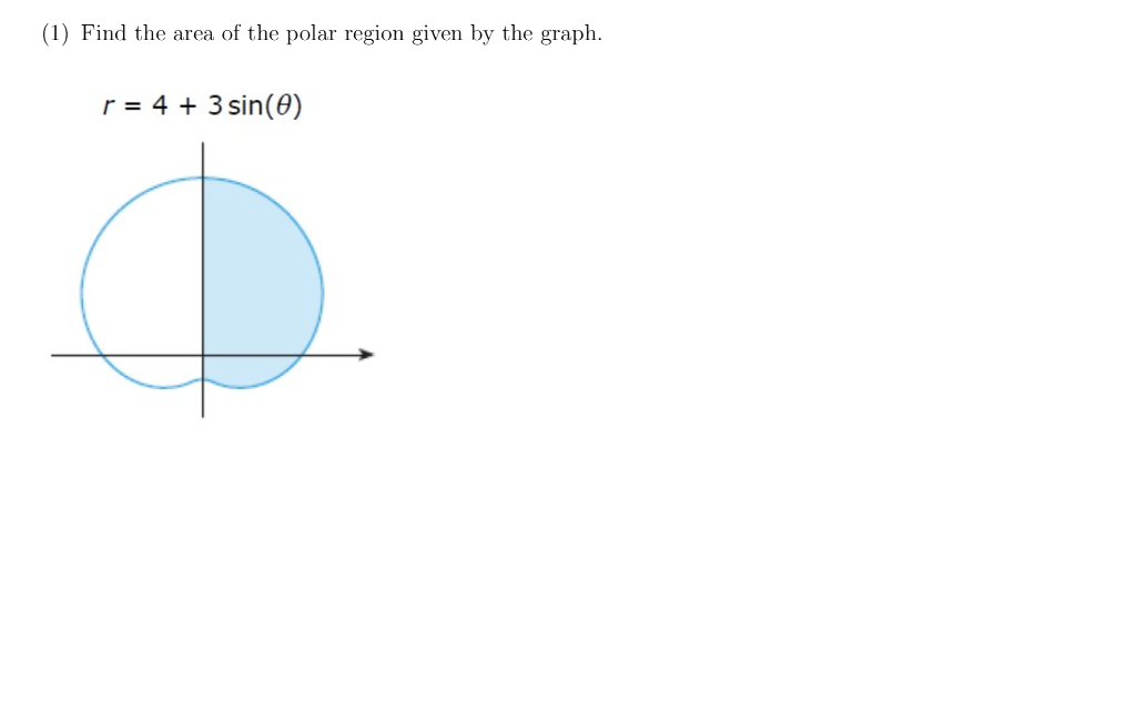 Solved (1) Find the area of the polar region given by the | Chegg.com