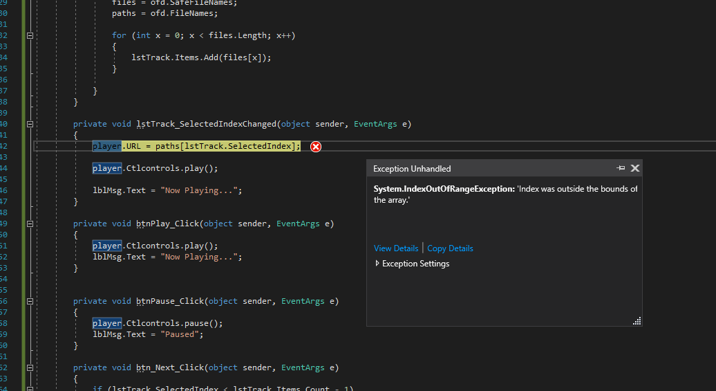 Solved I'm making a media player application using visual | Chegg.com