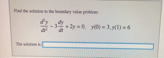 Solved Find the solution to the boundary value problem: dy | Chegg.com
