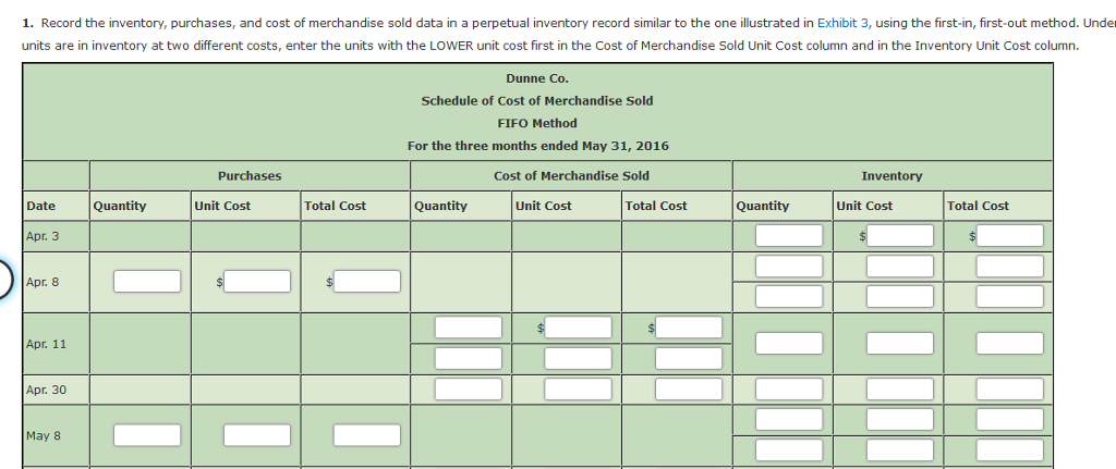 A Fifo Perpetual Inventory System