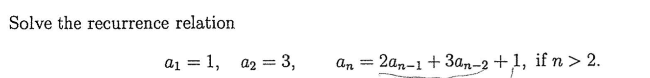 Solved Solve the recurrence relation | Chegg.com