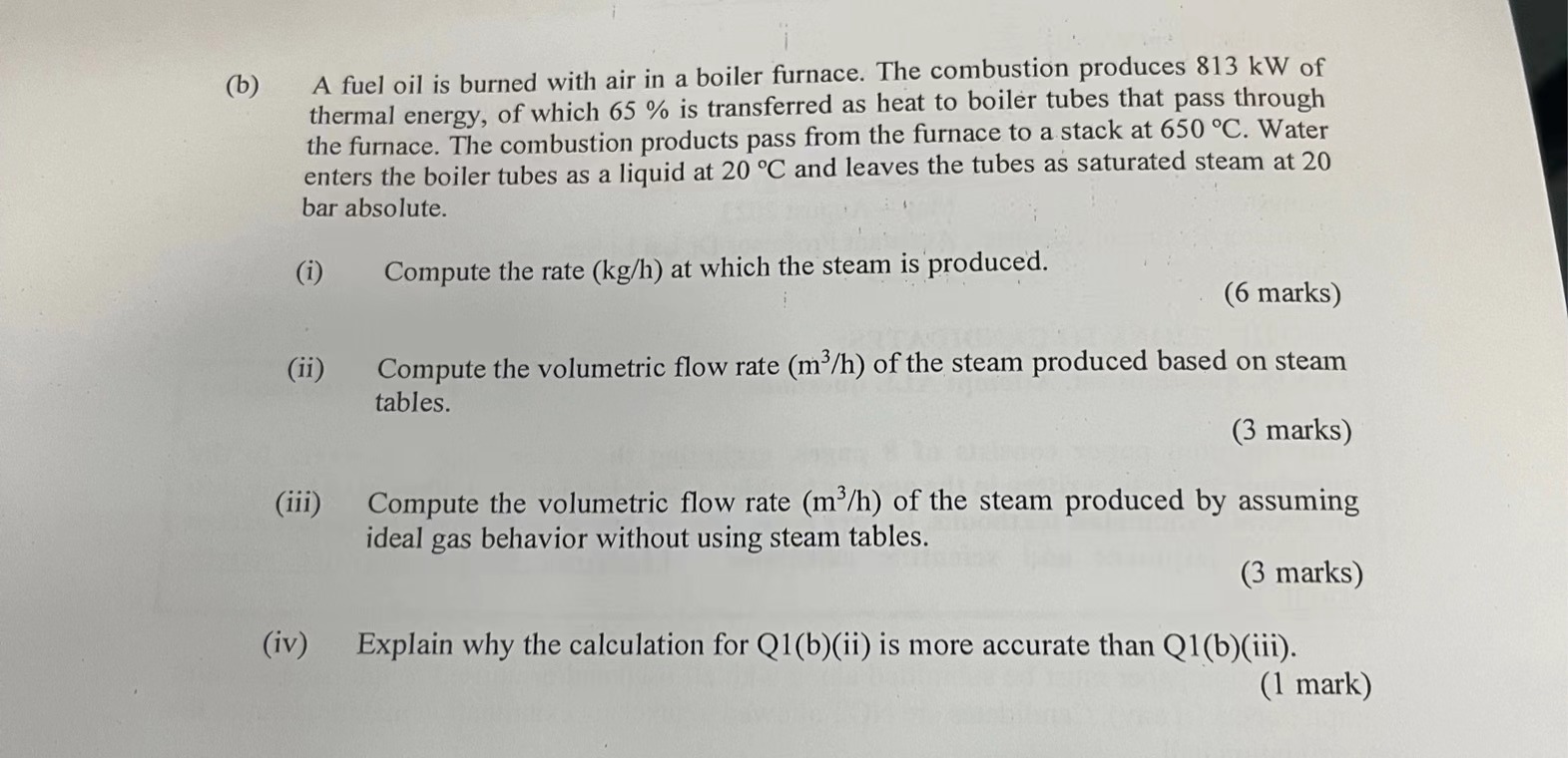 Solved (b) A Fuel Oil Is Burned With Air In A Boiler | Chegg.com