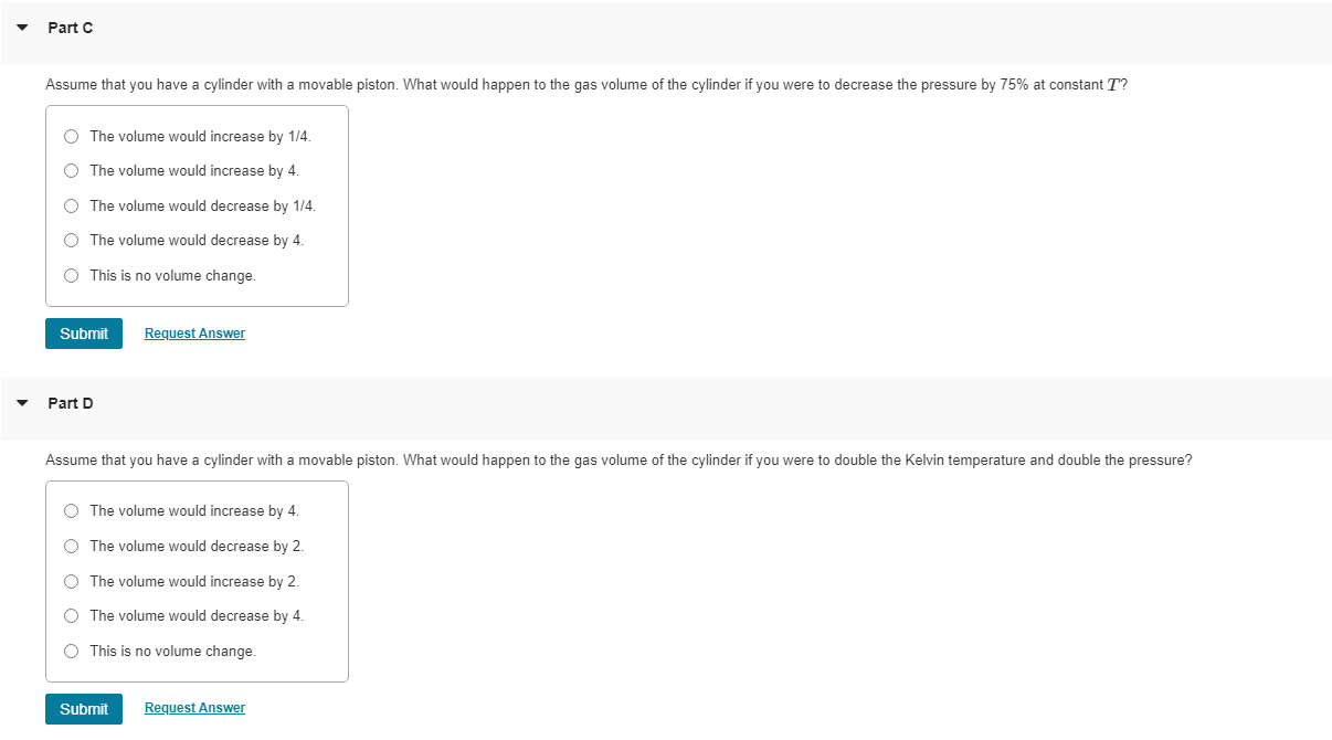 Solved The volume would decrease by 2 . The volume would | Chegg.com