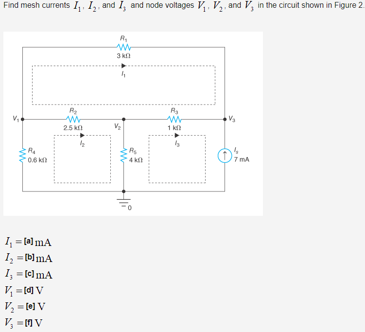 Solved Find mesh currents I1,I2, and I3 and node voltages | Chegg.com