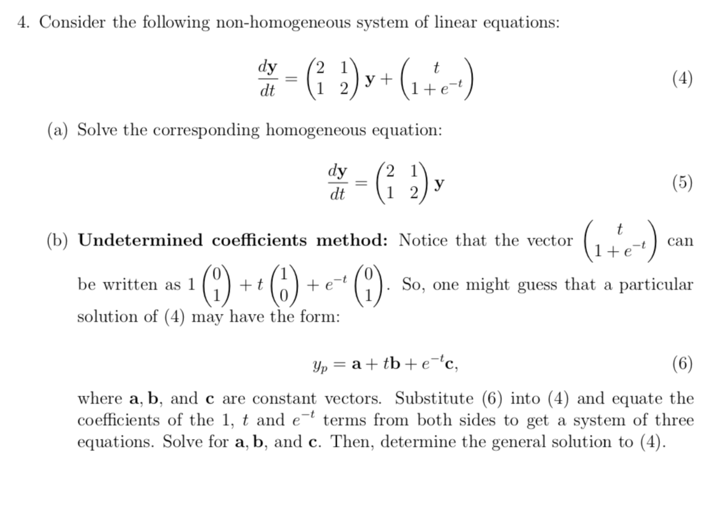 Solved 4 Consider The Following Non Homogeneous System Of 7911