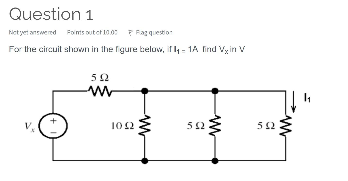 Solved For the circuit shown in the figure below, if I1=1A | Chegg.com