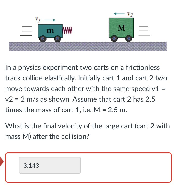 in a physics experiment two carts