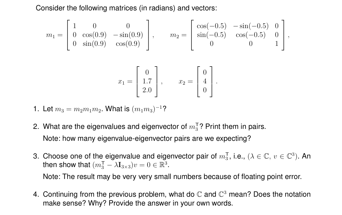 Solved Matrix opperation in python The entire assignment is | Chegg.com
