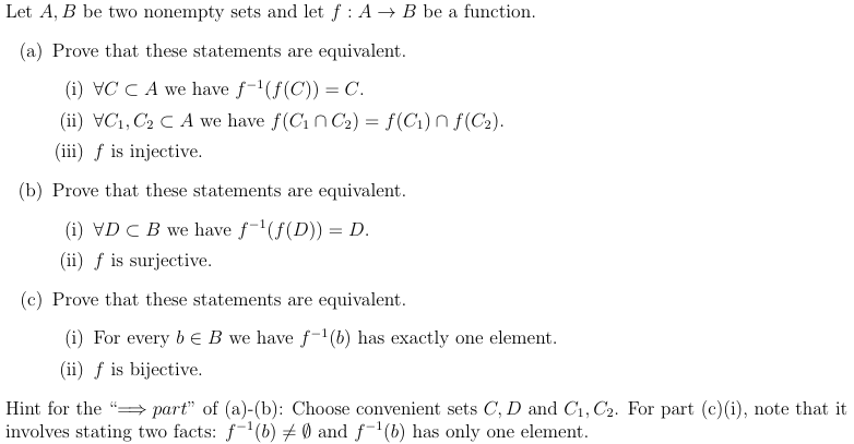 Solved Let A, B Be Two Nonempty Sets And Let F: A B Be A | Chegg.com