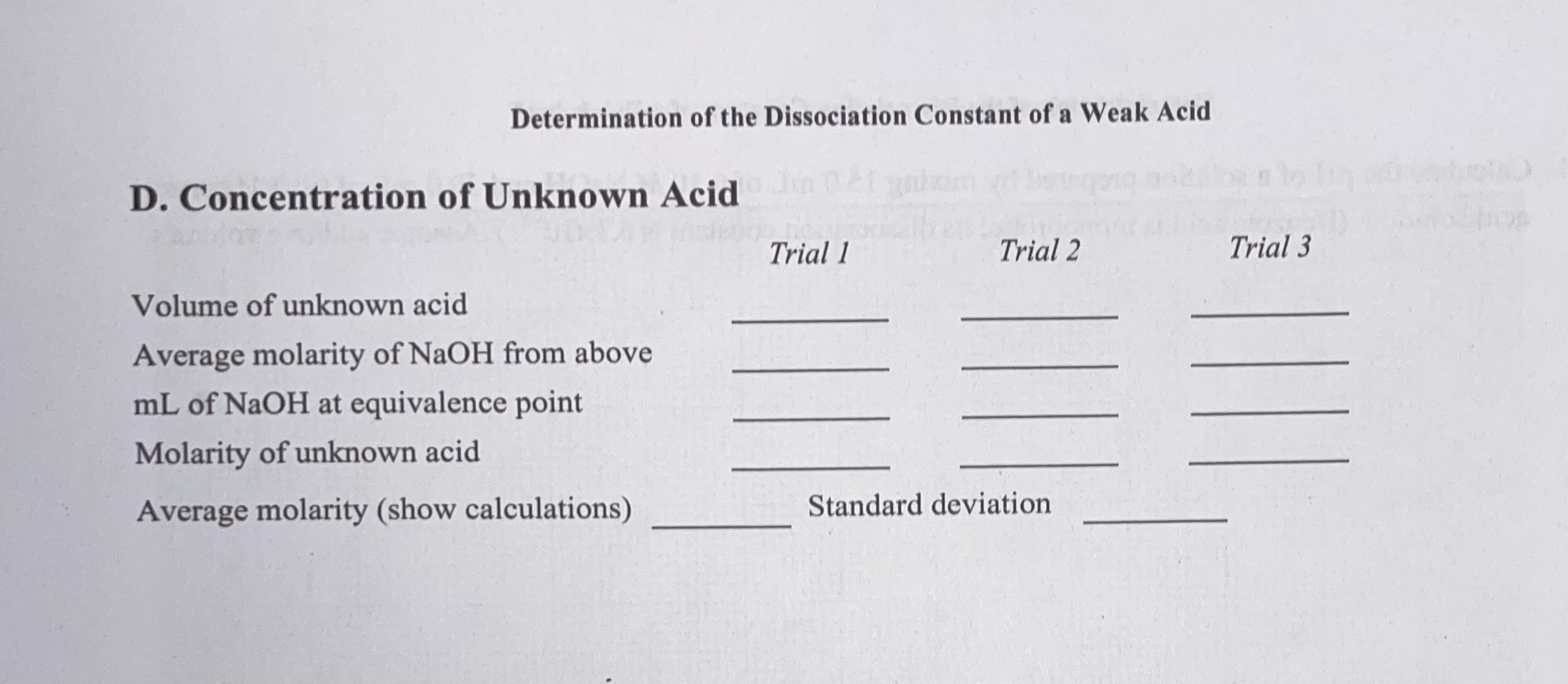 Solved B. Standardization Of Sodium Hydroxide (NaOH) | Chegg.com