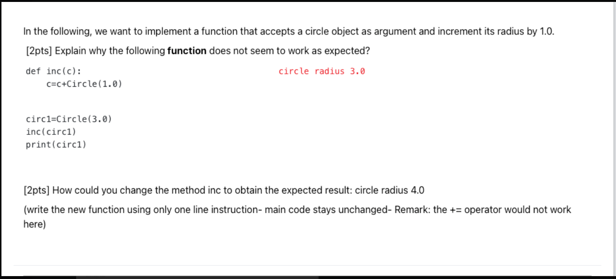 Solved In the following, we want to implement a function | Chegg.com