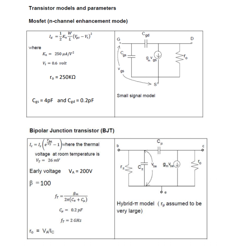 INFORMATION SHEET Two-Port Network Parameters Two | Chegg.com