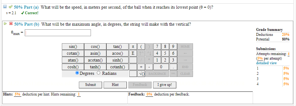 Solved (4%) Problem 23: A ball is suspended from a light 1.4 | Chegg.com