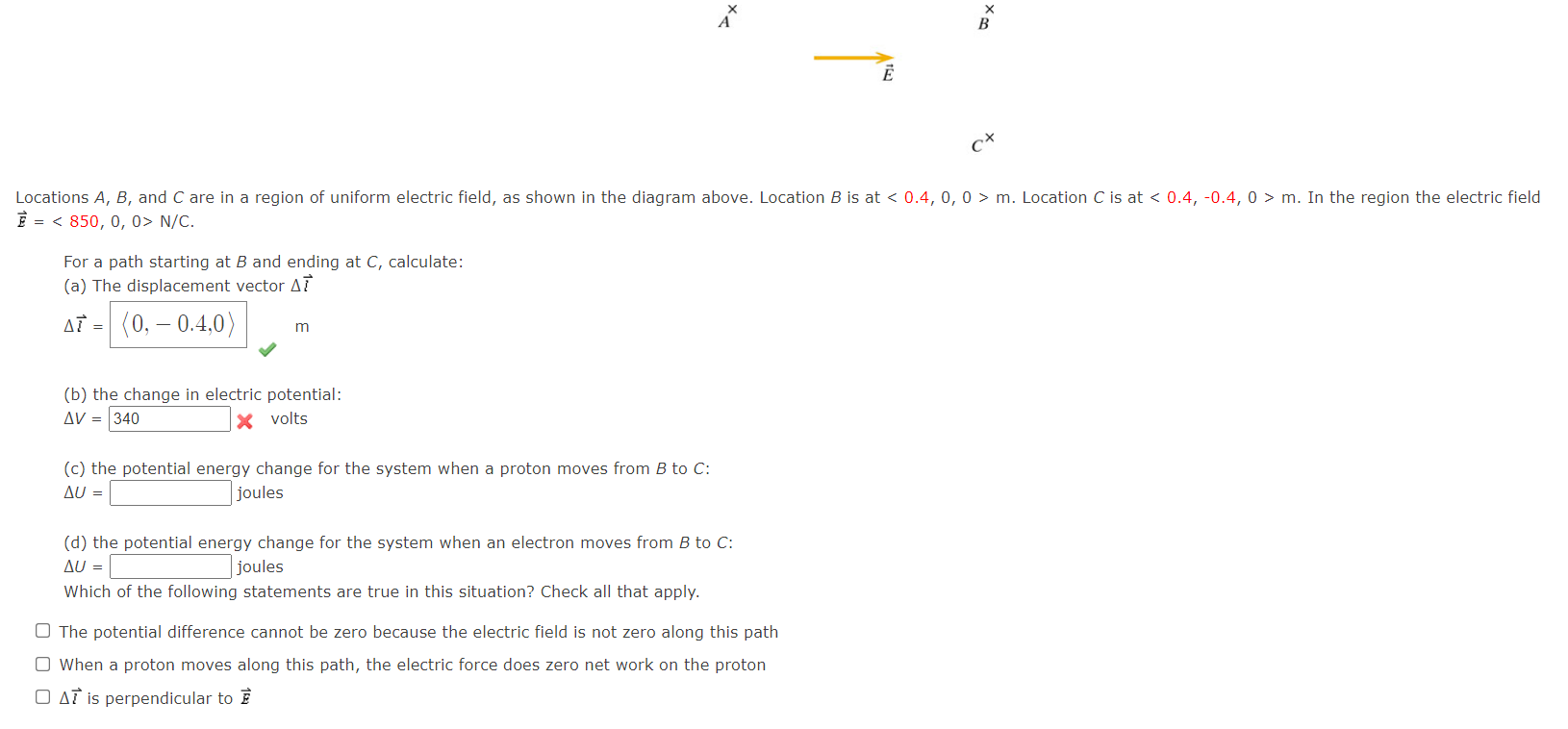 Solved For A Path Starting At B And Ending At C, Calculate: | Chegg.com