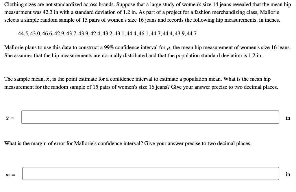 solved-clothing-sizes-are-not-standardized-across-brands-chegg