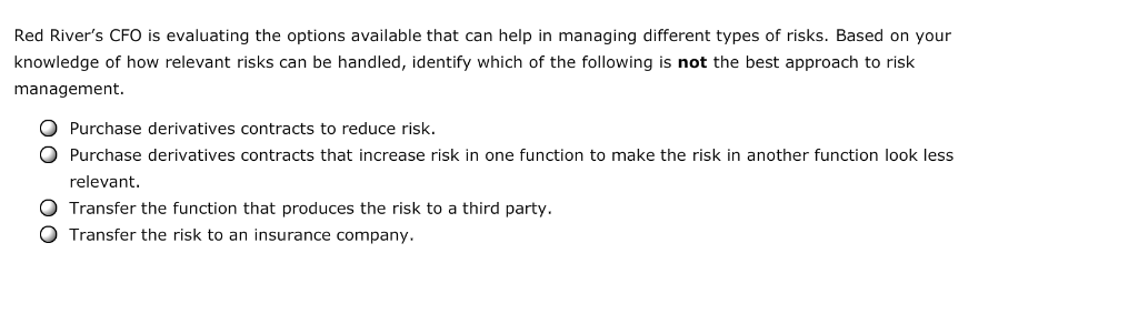 Solved The process of risk management generally consists of | Chegg.com