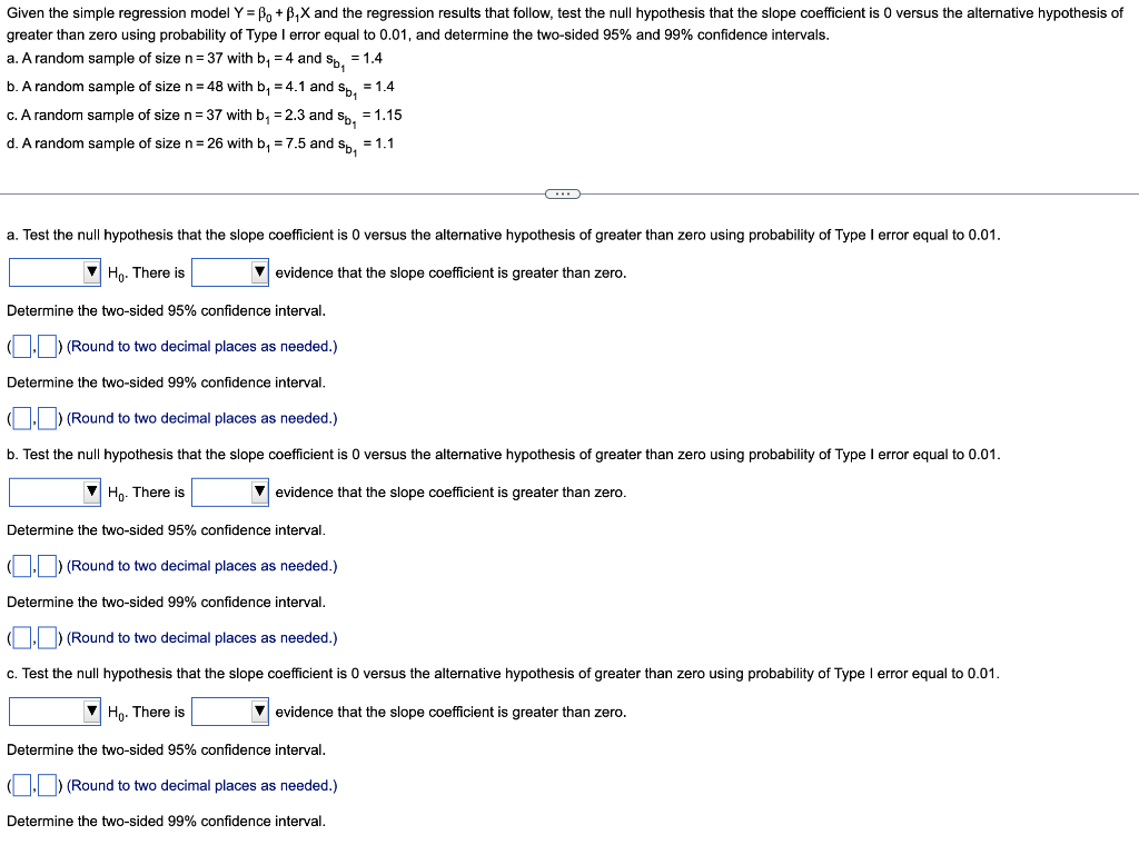 Solved Given The Simple Regression Model Y = B. + B X And | Chegg.com