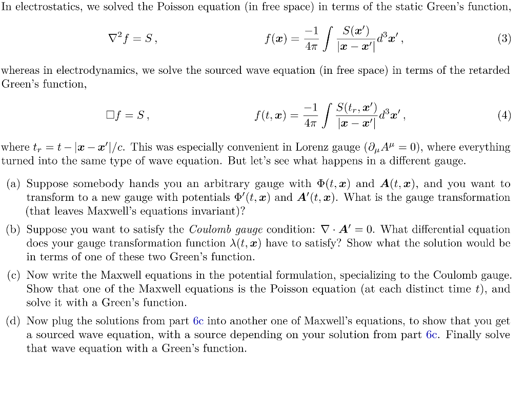Solved In electrostatics, we solved the Poisson equation in | Chegg.com