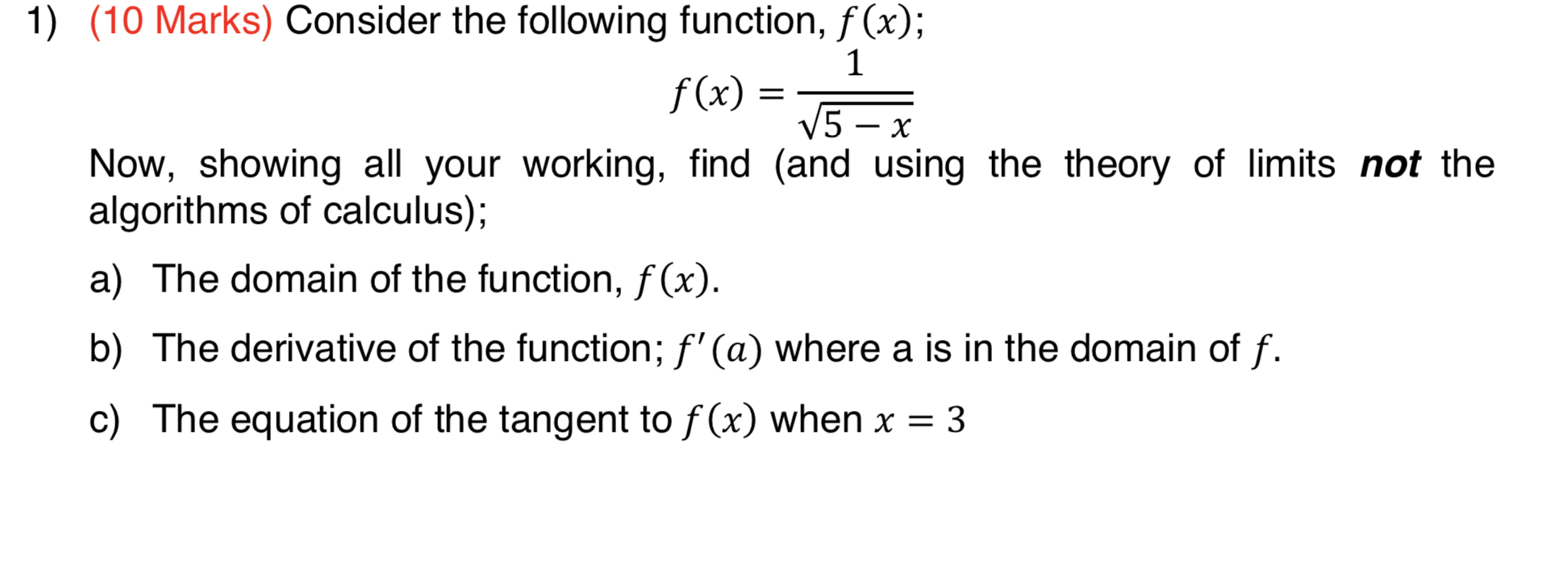 Solved 1) (10 Marks) Consider the following function, f(x); | Chegg.com