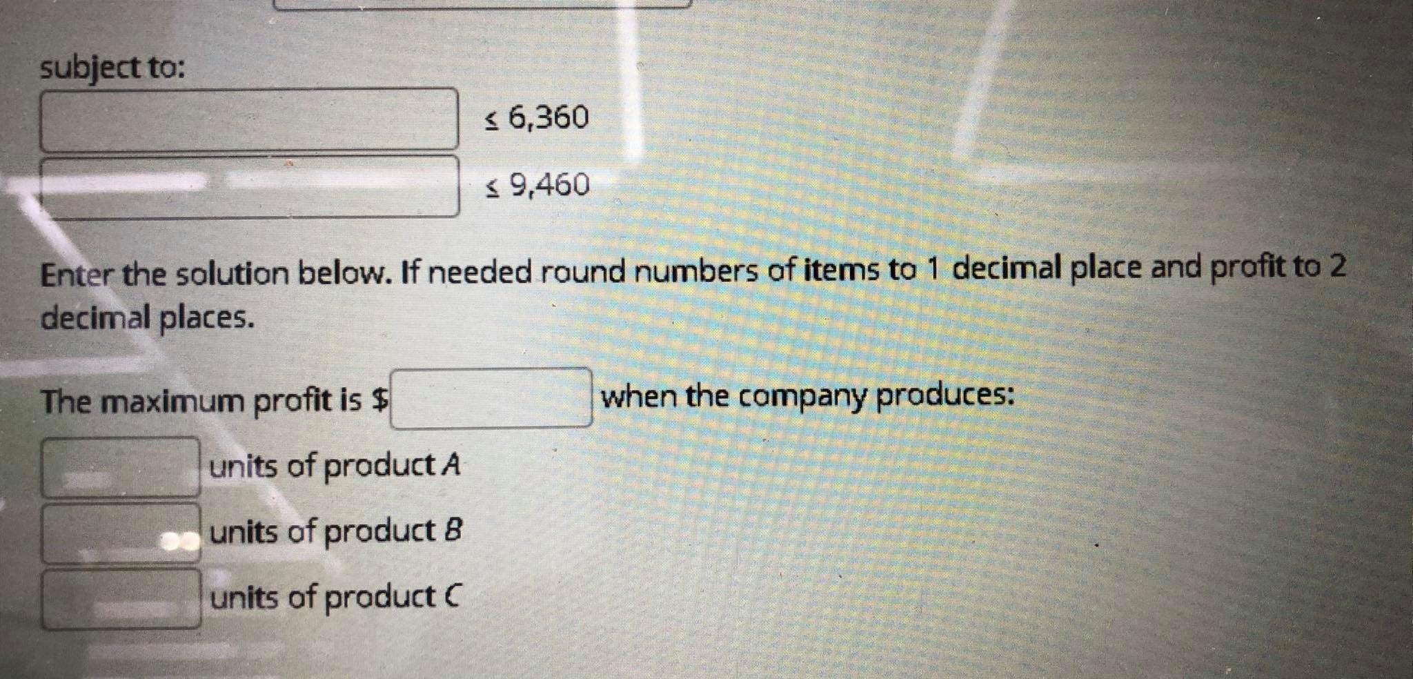 Solved A Factory Manufactures Three Products, A, B, And C. | Chegg.com