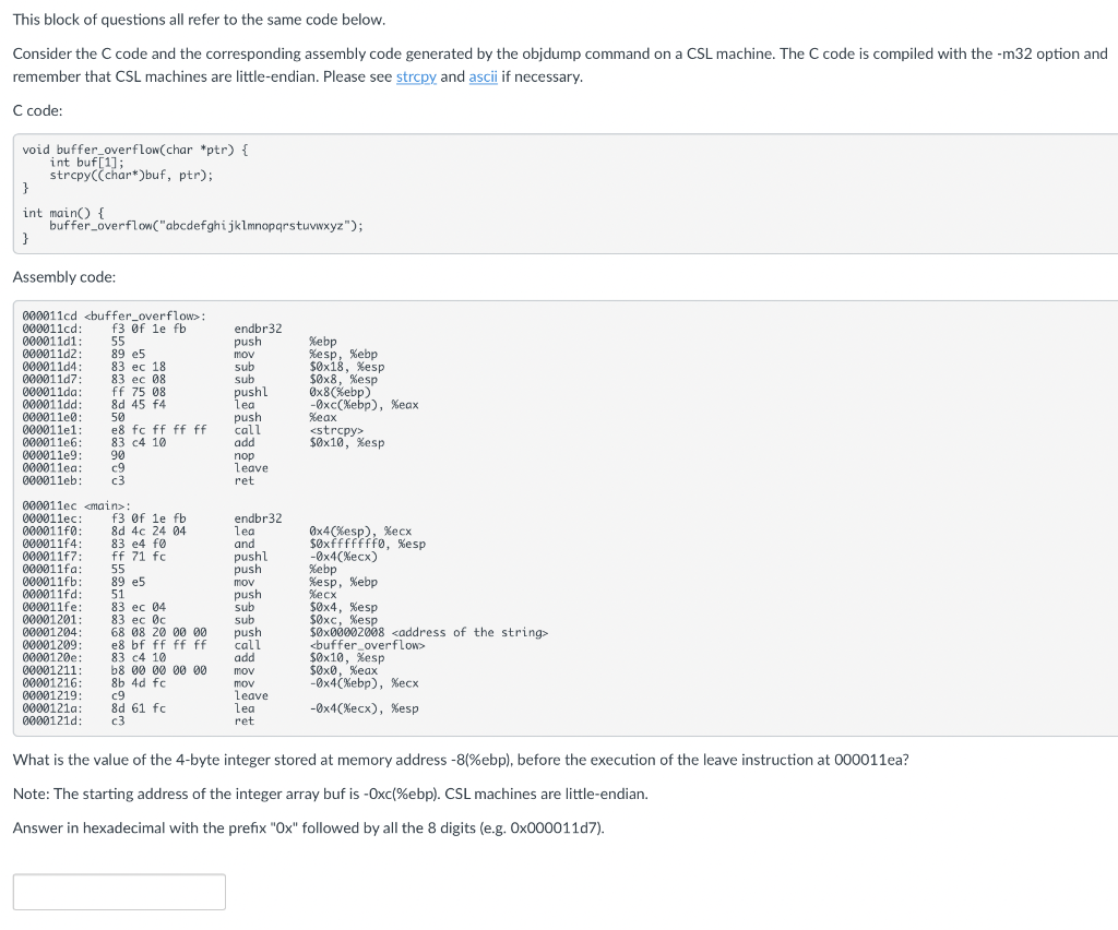 Solved This block of questions all refer to the same code | Chegg.com